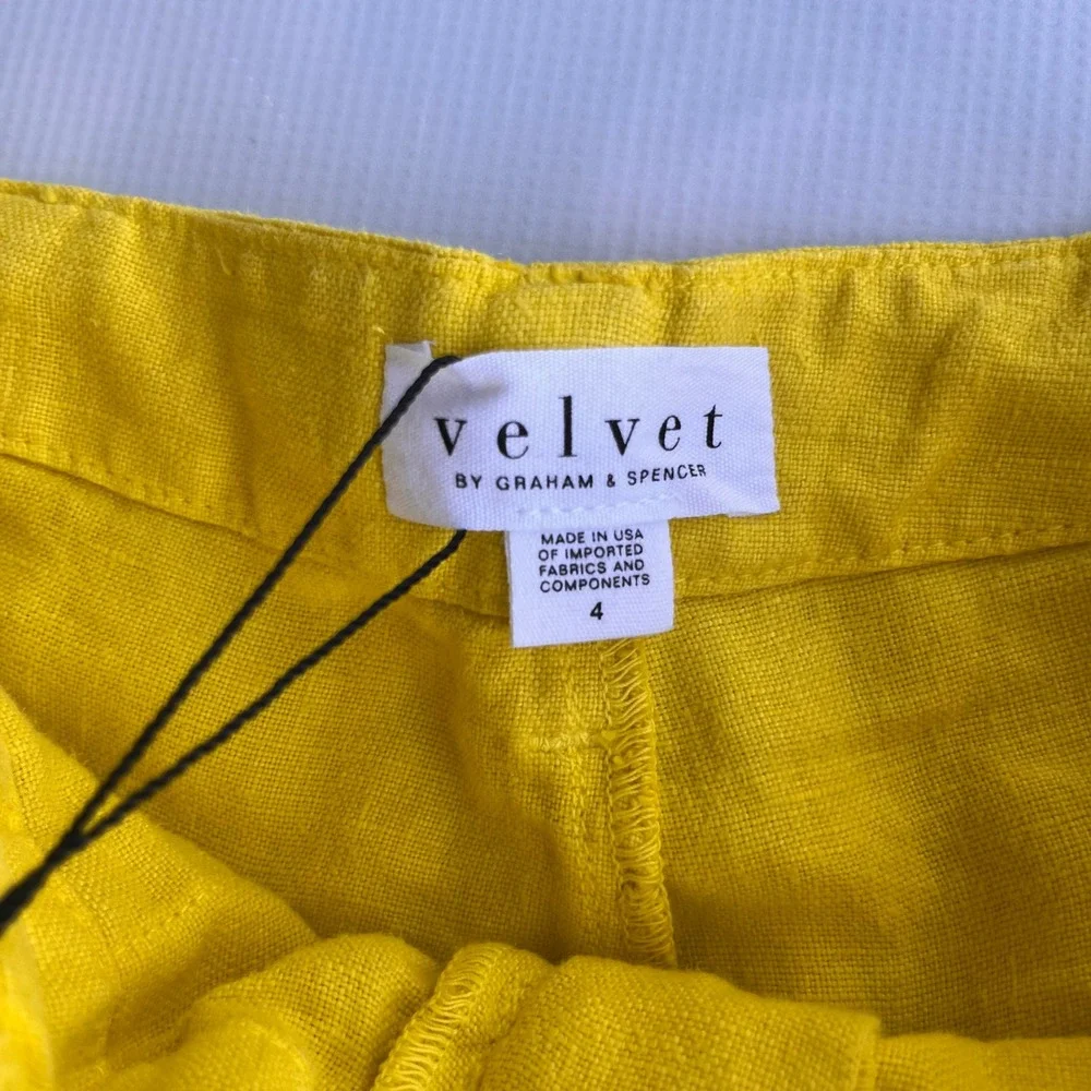 Anthropologie Velvet by Graham & Spencer 100% Linen Luxury Shorts USA Size 4 NEW